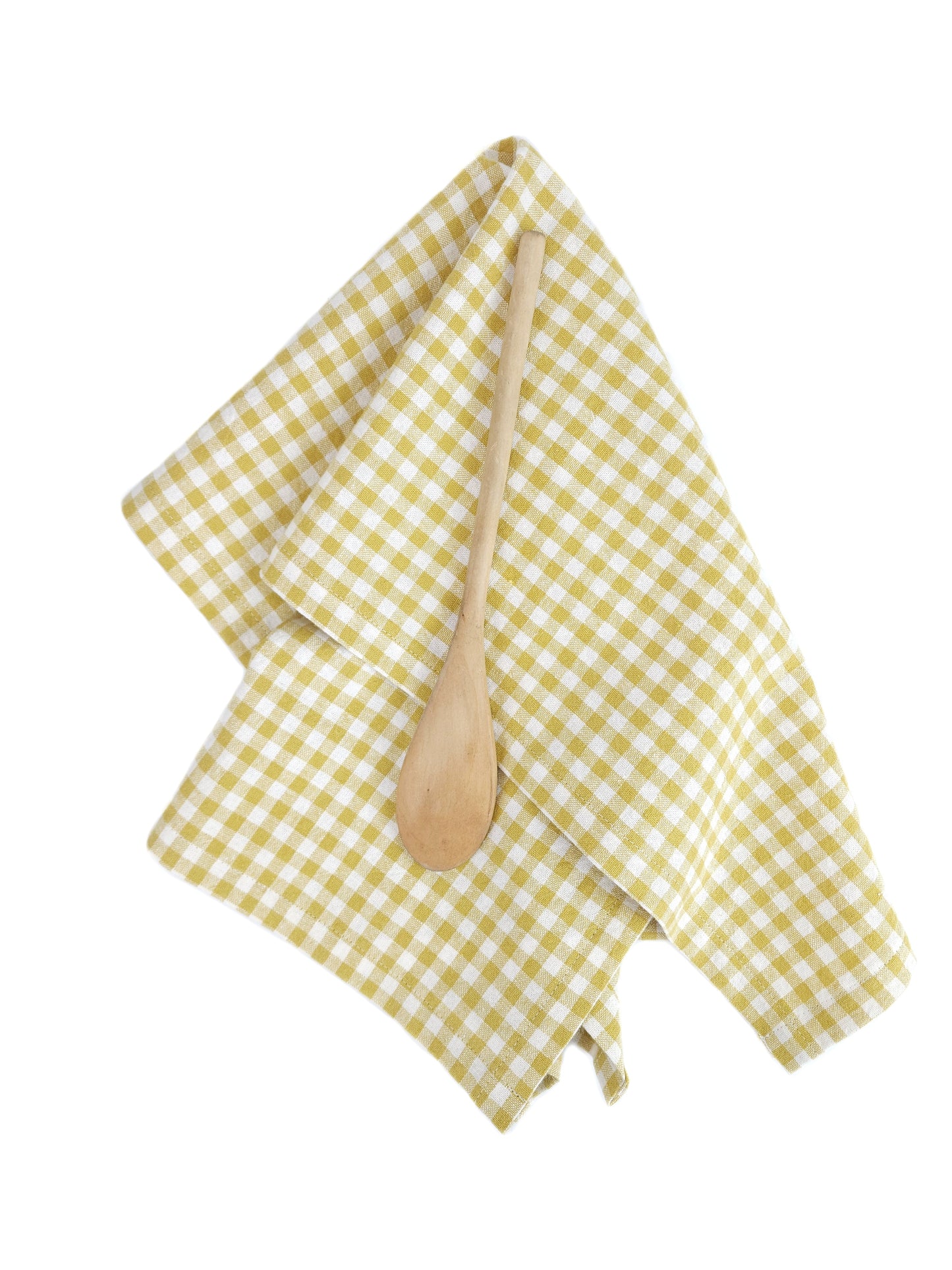 Yellow Gingham Linen Towel