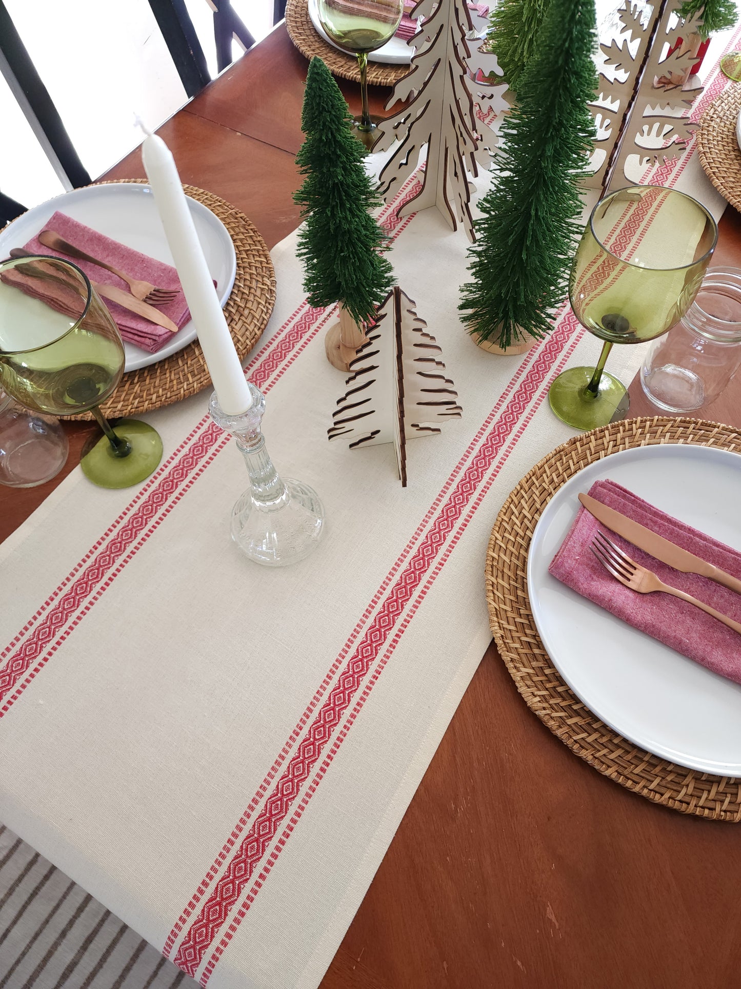 Ivory Scandinavian Christmas  Table Runner