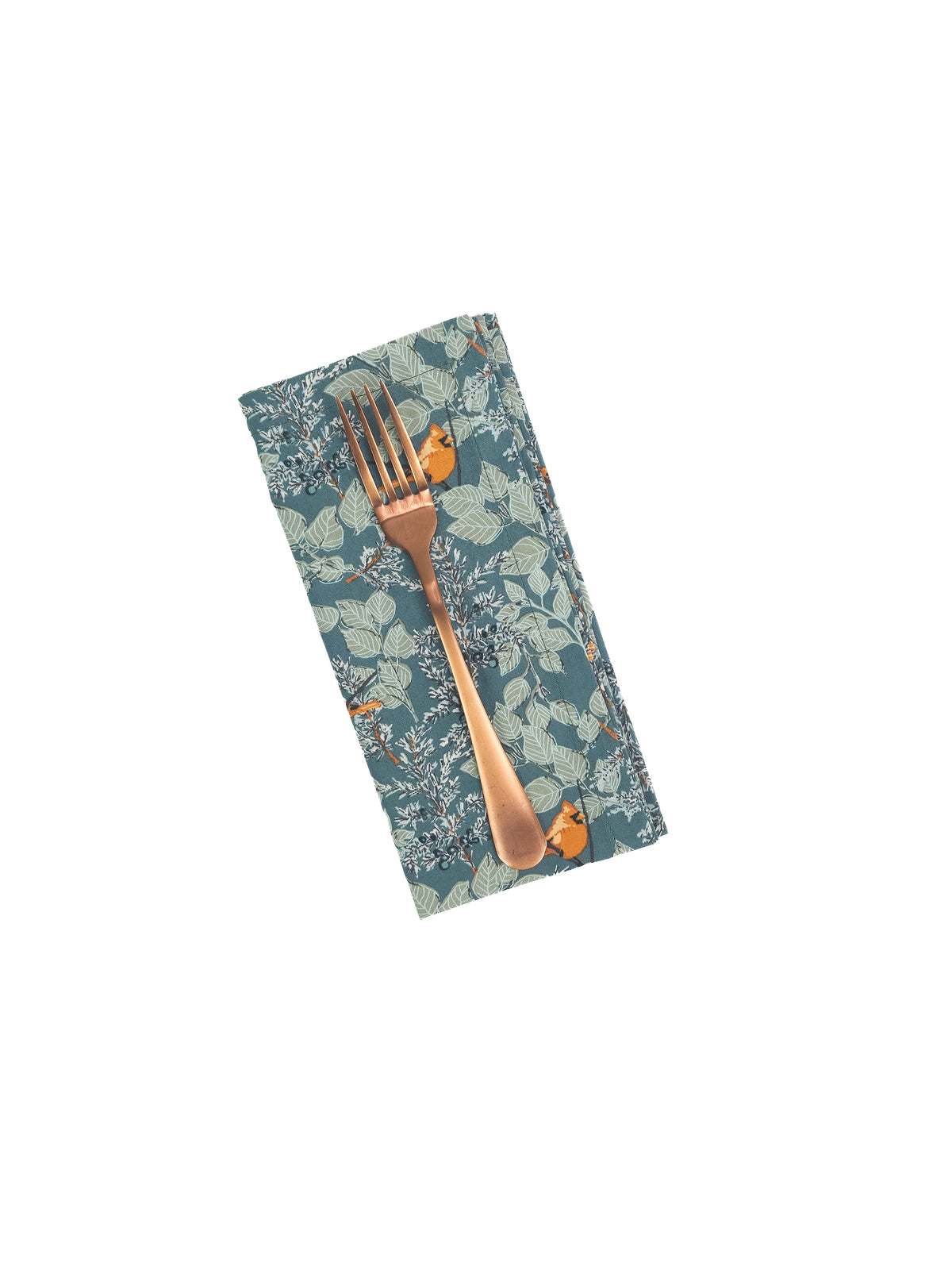 Green Winter Cardinal Cloth Napkins
