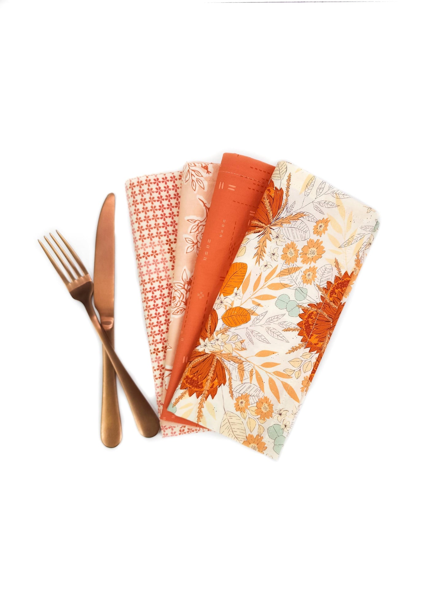 Fall Cloth Napkins, Set of 4 Cloth Napkins, Thanksgiving Cloth Napkins