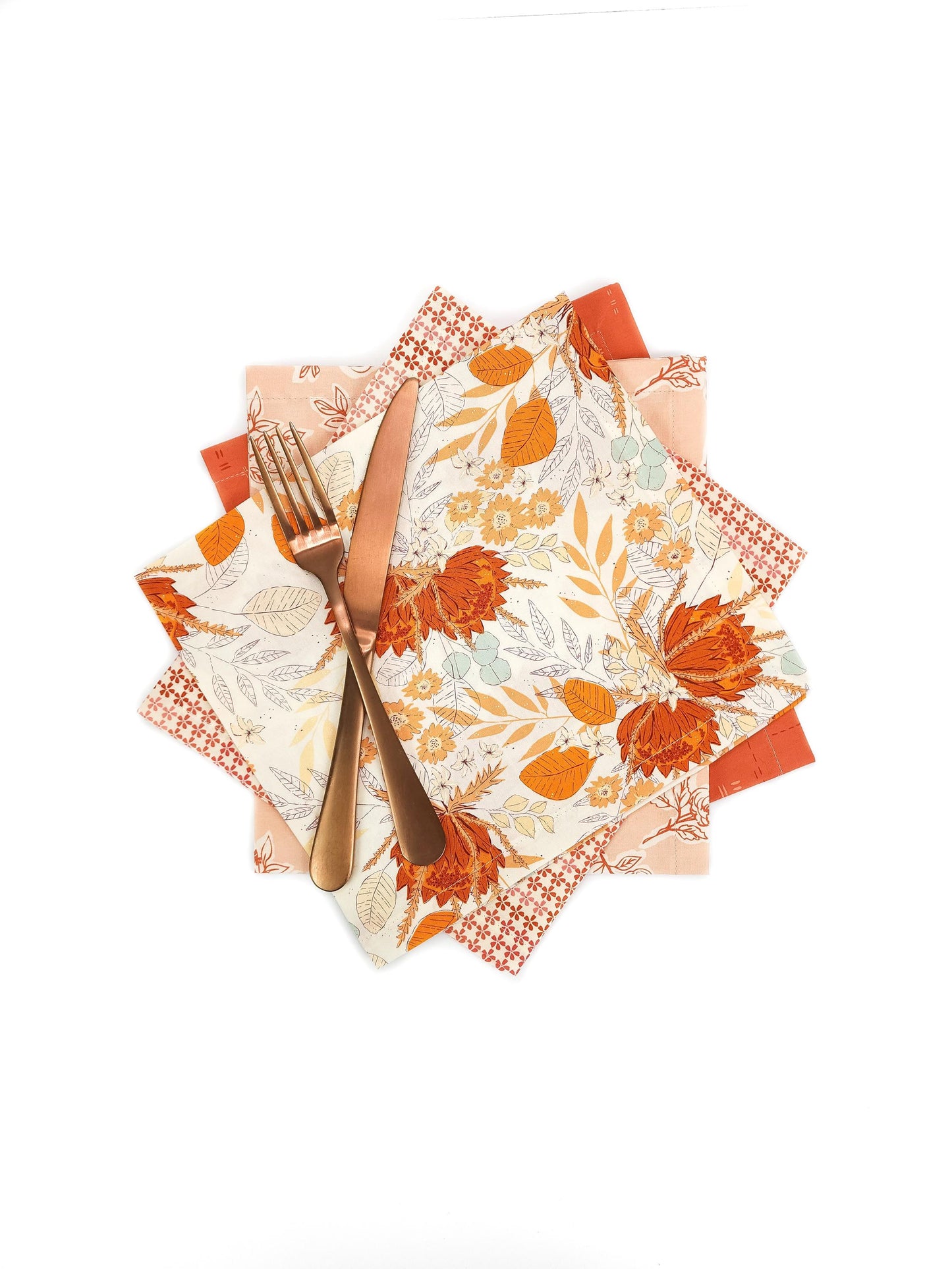 Fall Cloth Napkins, Set of 4 Cloth Napkins, Thanksgiving Cloth Napkins
