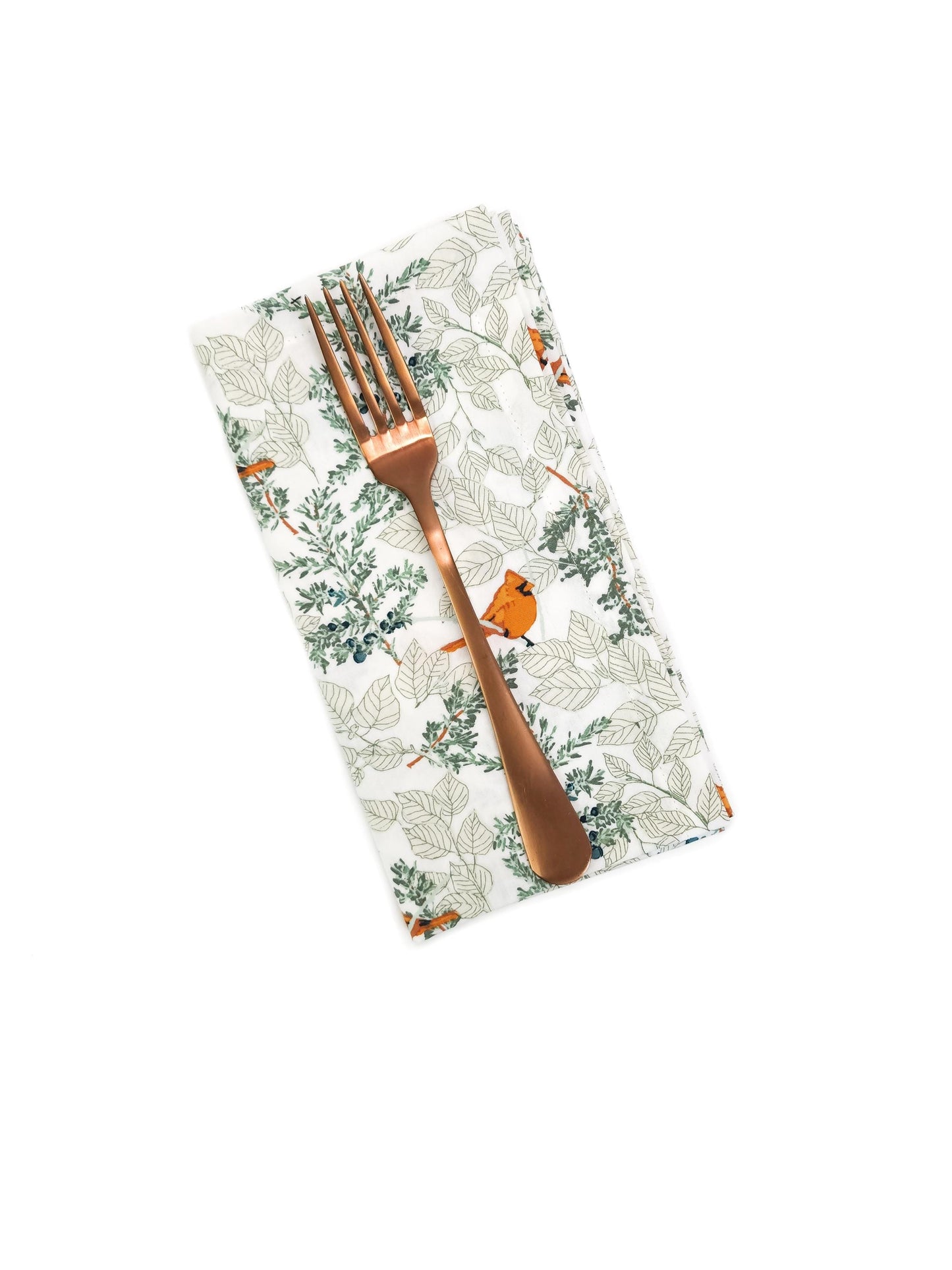 Winter Cardinal Cloth Napkins, Modern Christmas Napkins