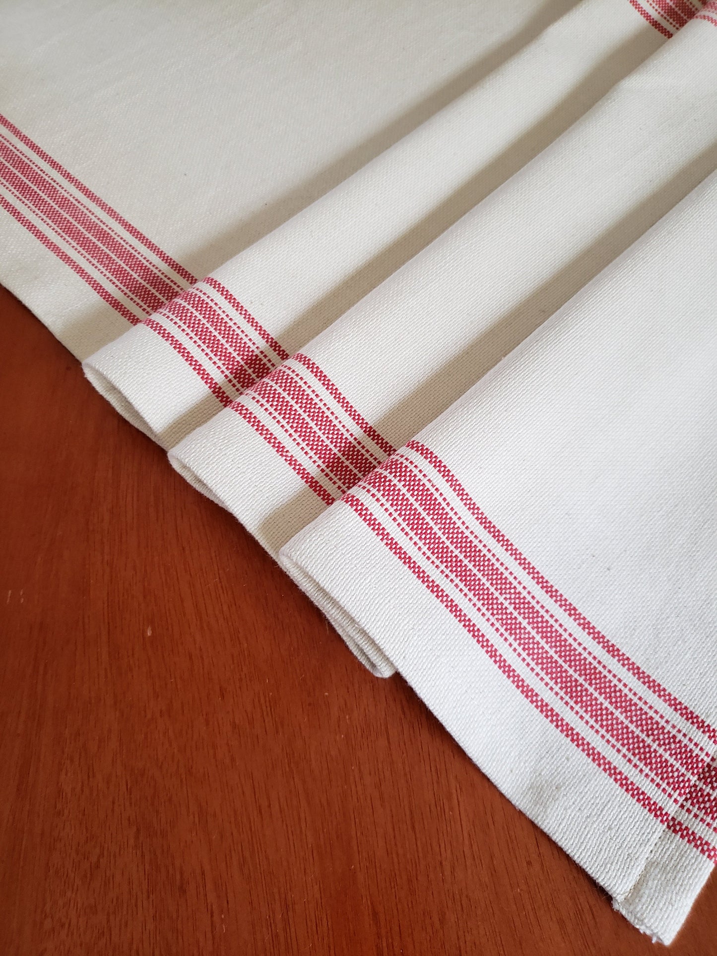 Red Grain Sack Table Runner