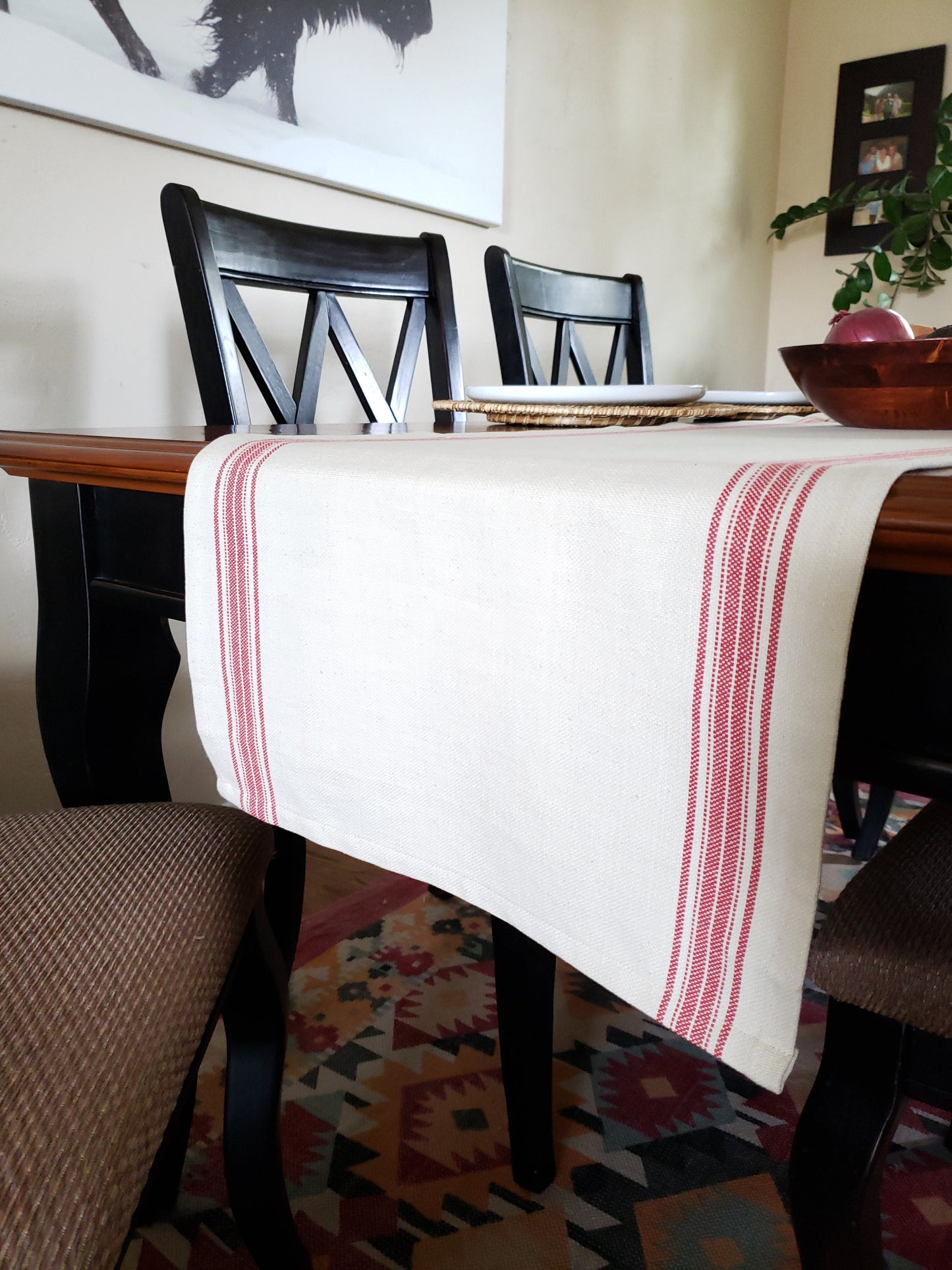 Red Grain Sack Table Runner