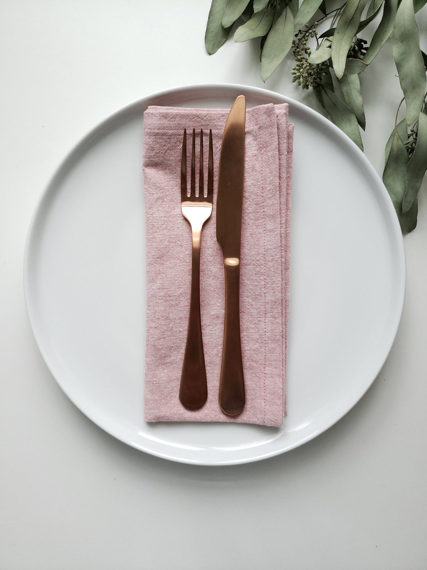 Pink Linen Cloth Napkins