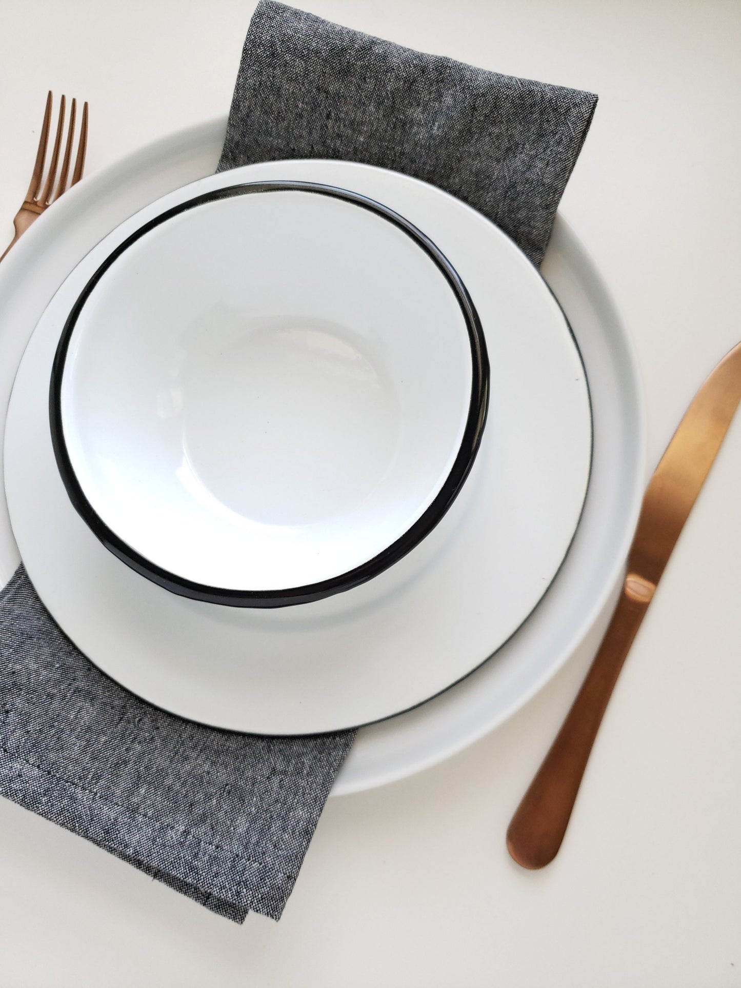 Black Linen Towel