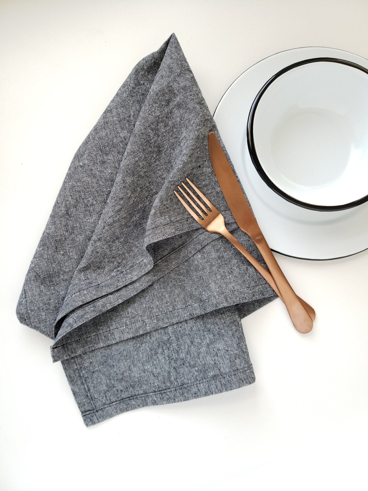 Black Linen Towel