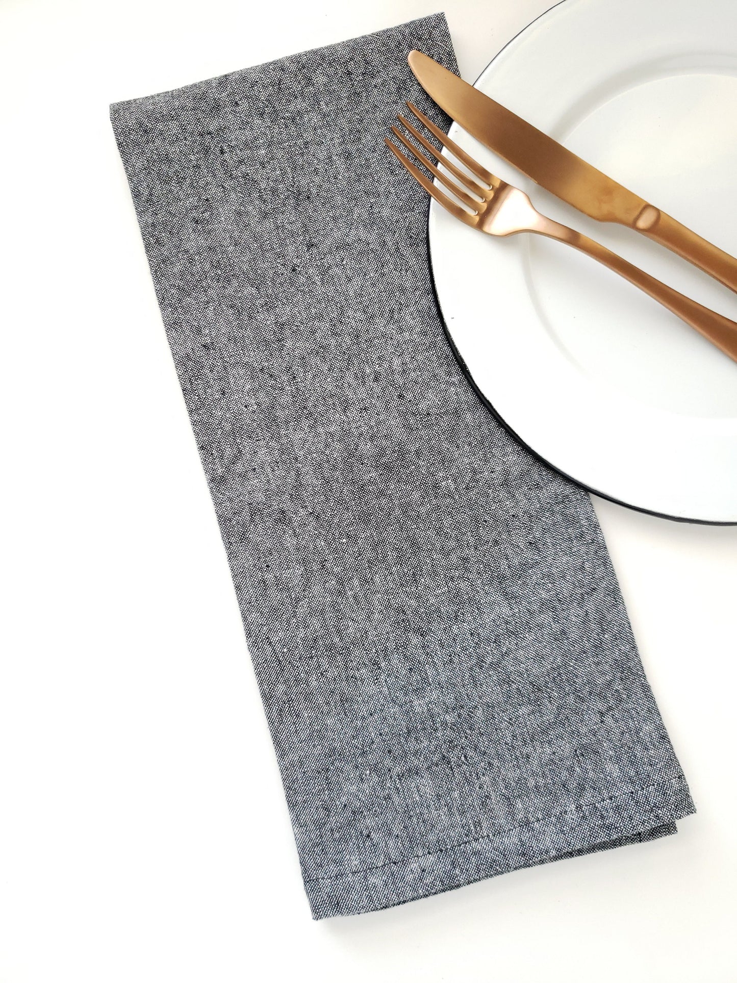 Black Linen Towel