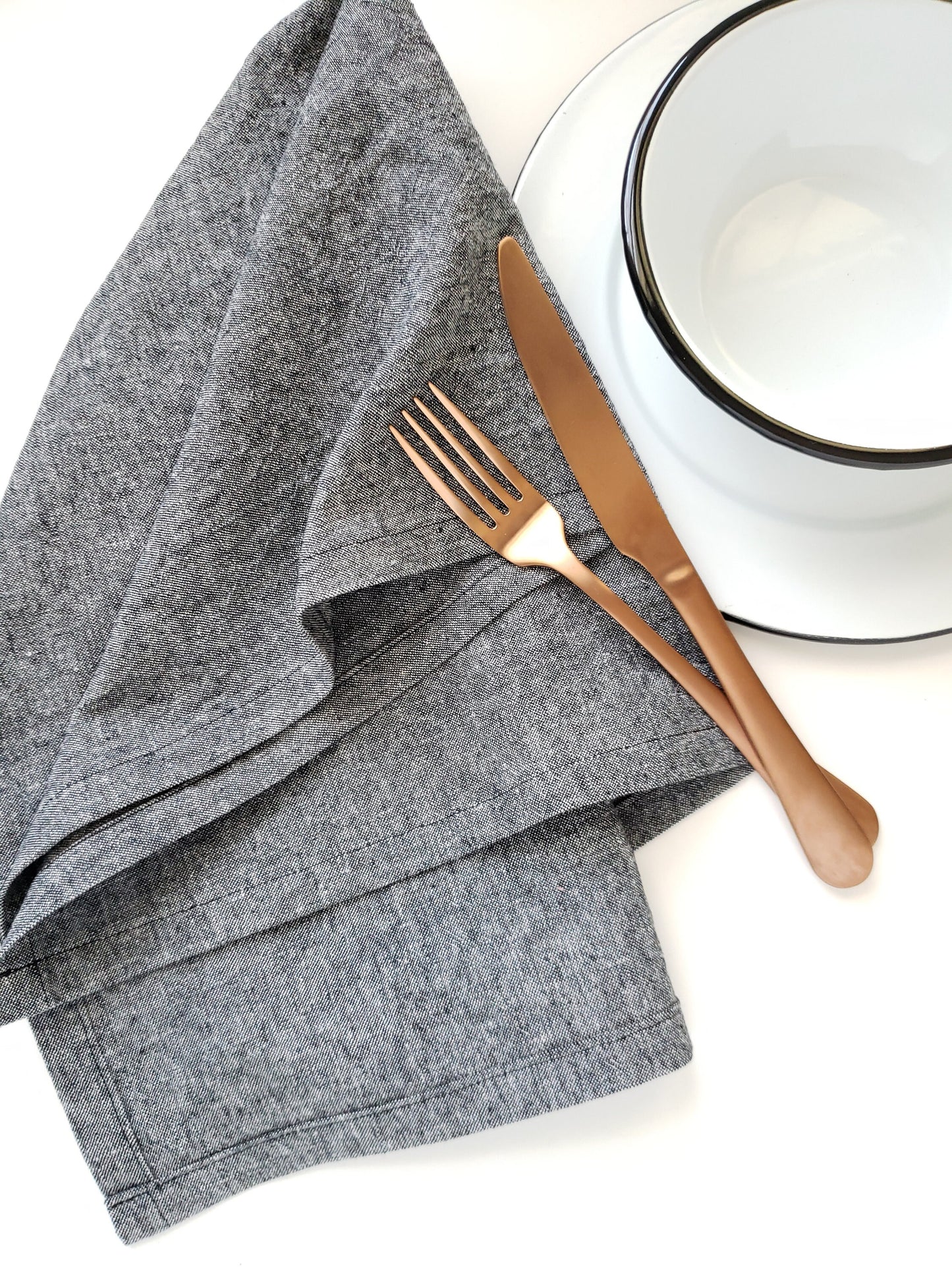 Black Linen Towel