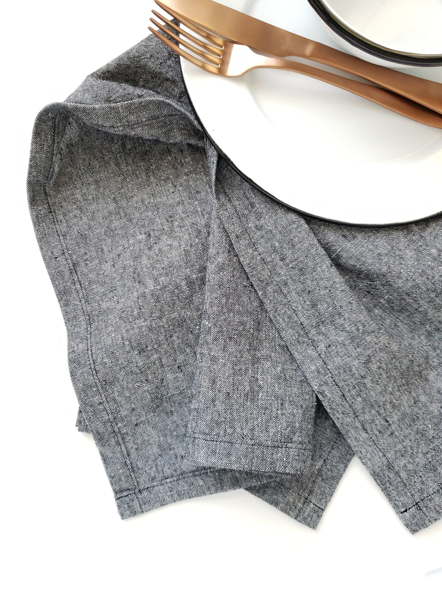 Black Linen Towel