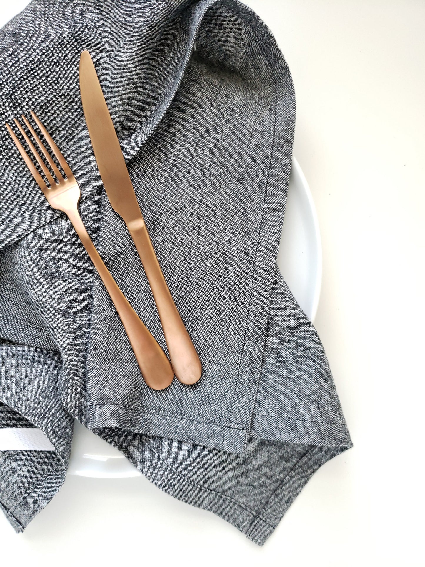 Black Linen Towel