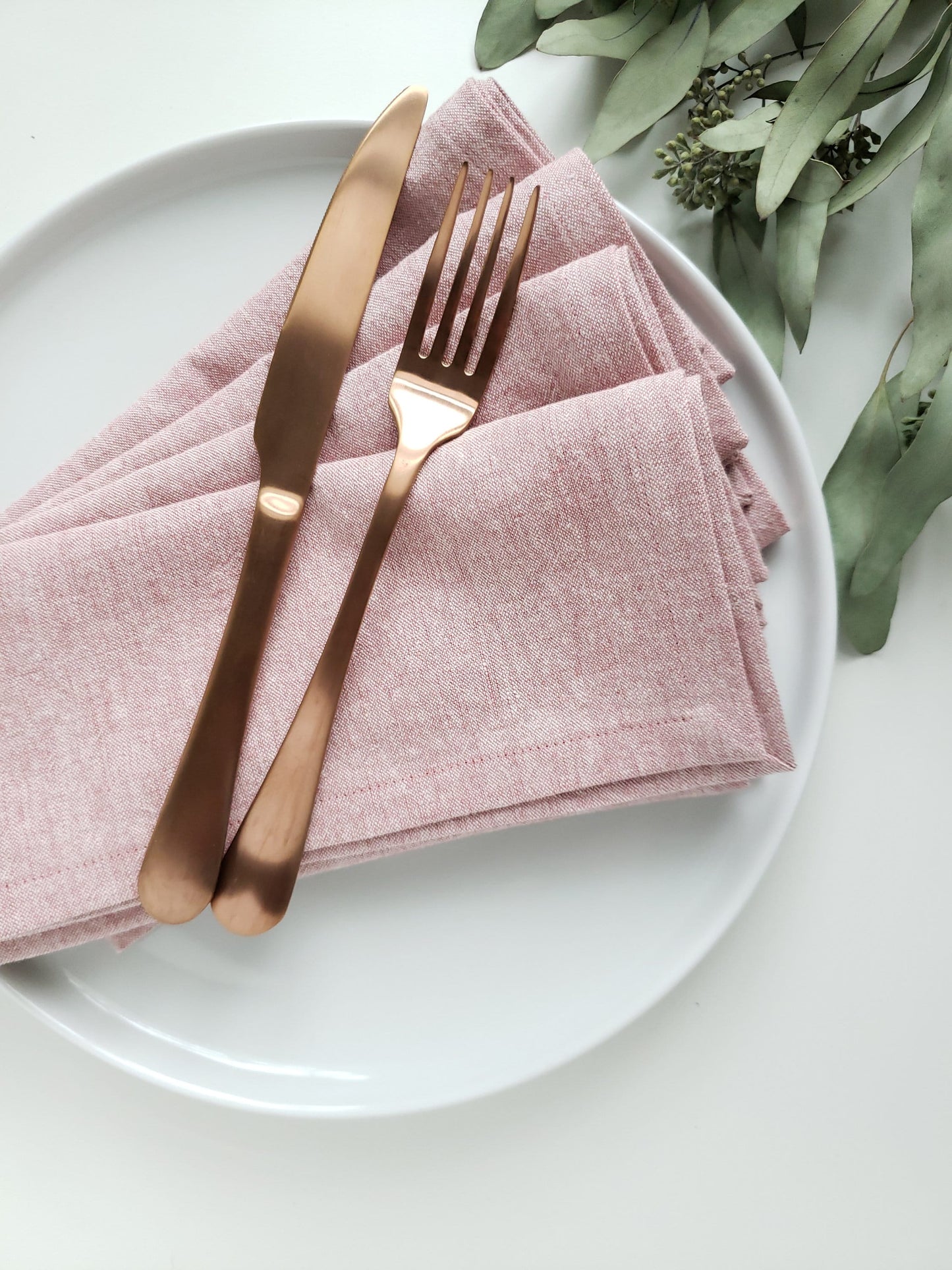 Pink Linen Cloth Napkins