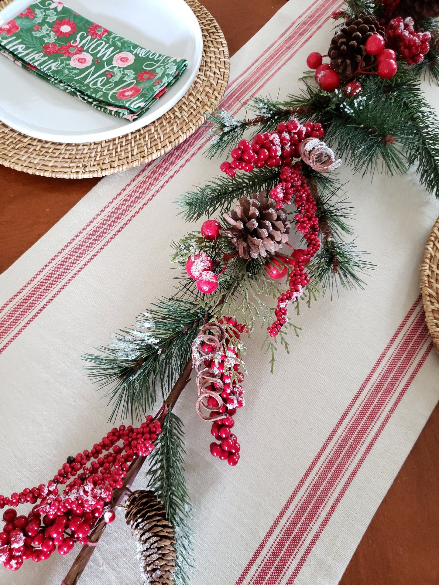 Red Grain Sack Table Runner
