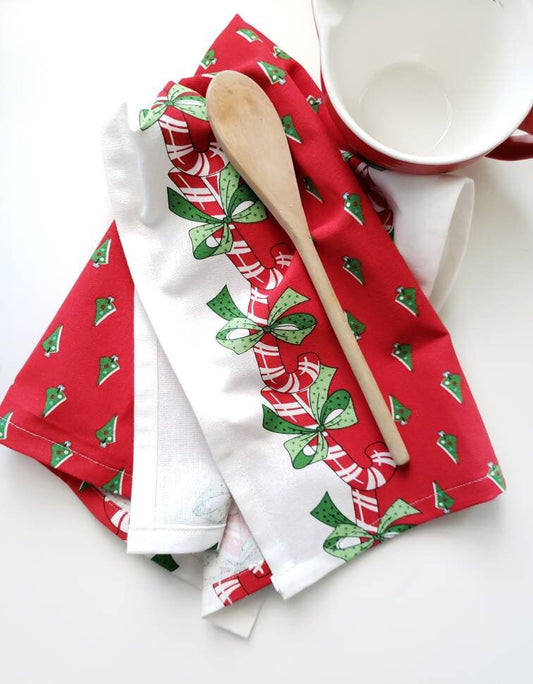 Candy Cane Vintage Inspired Christmas Towel