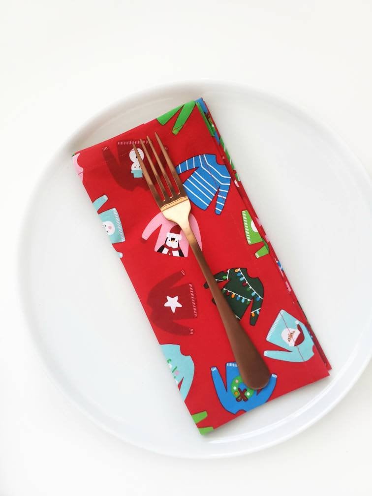 Christmas Sweater Napkins, Set of 4