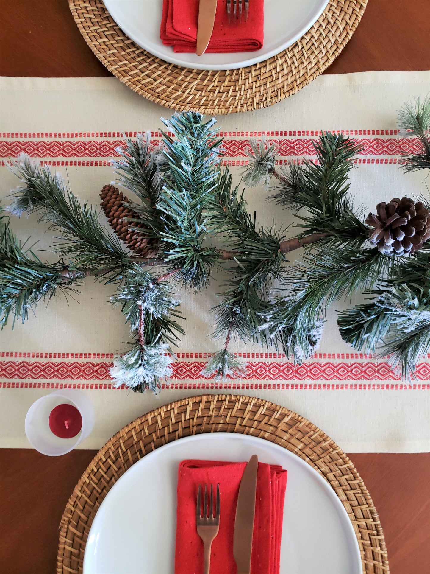 Ivory Scandinavian Christmas  Table Runner