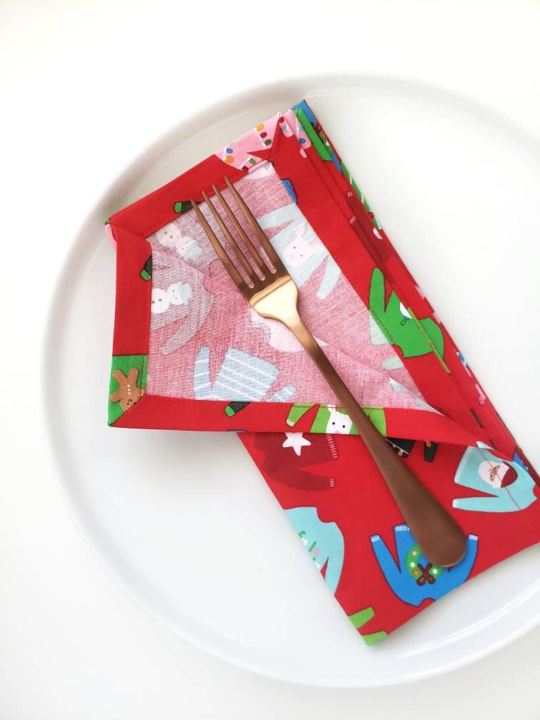 Christmas Sweater Napkins, Set of 4
