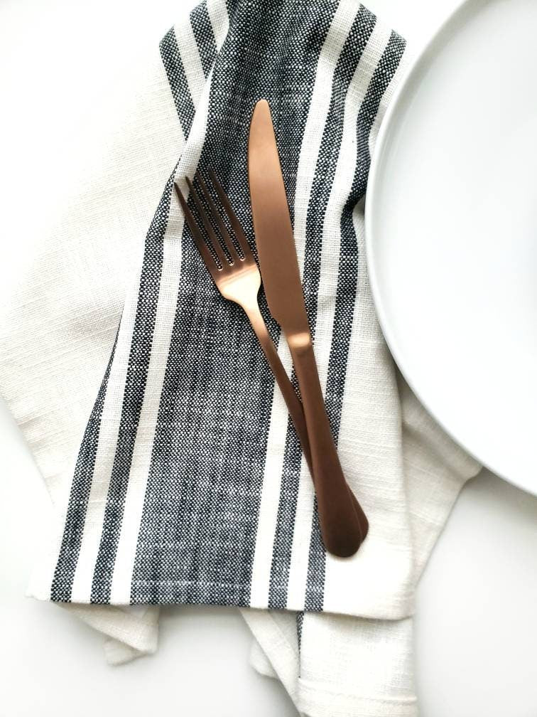 Ivory & Black Cotton Towel