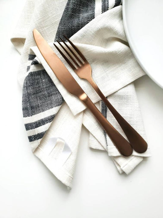 Ivory & Black Cotton Towel