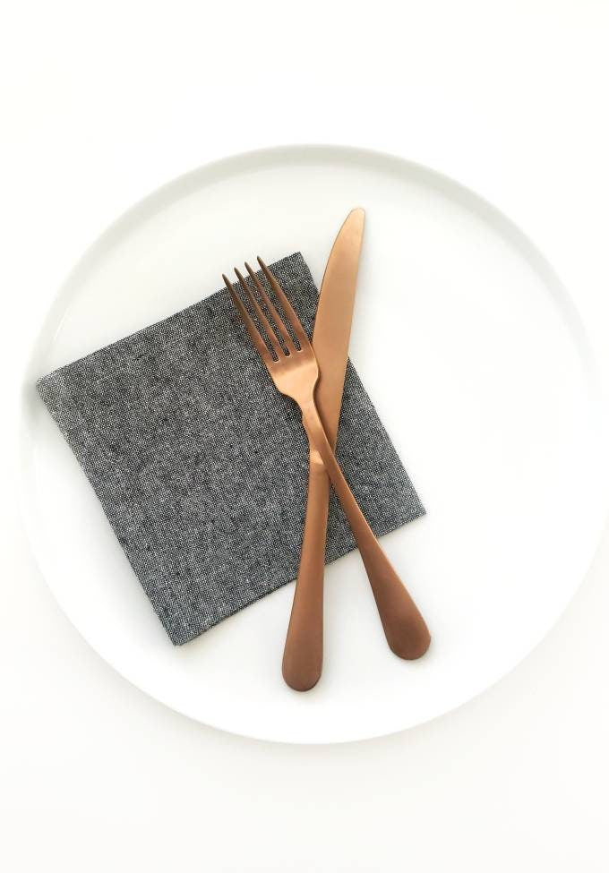Black Linen Cocktail Napkins, Bar Cart Napkins