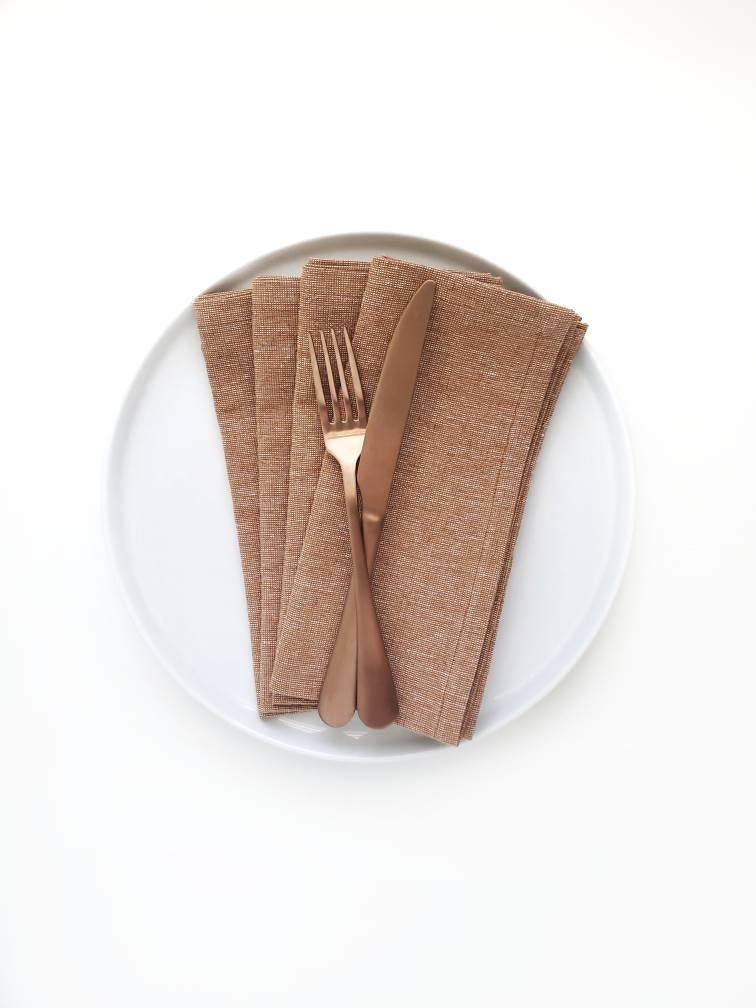 Cinnamon Linen Napkins