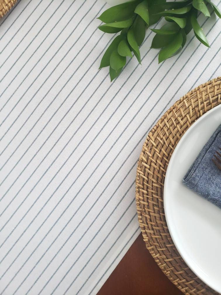 Blue Ticking Stripe Runner