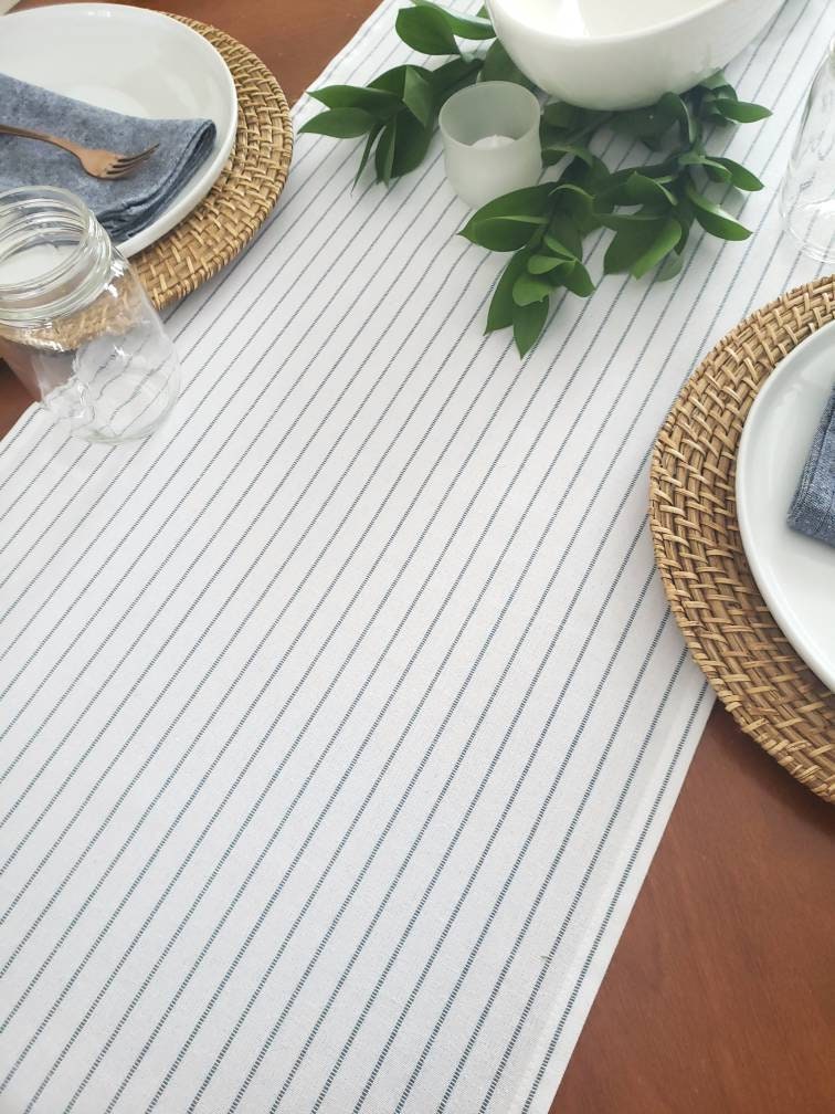 Blue Ticking Stripe Runner