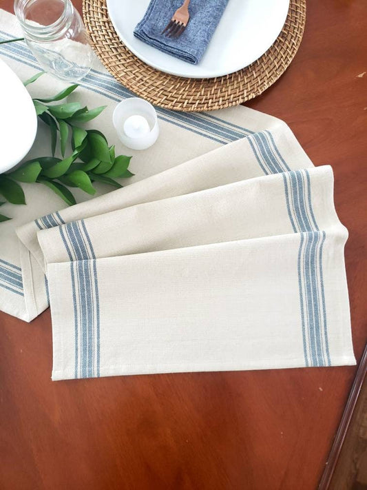 Blue Grain Sack Table Runner