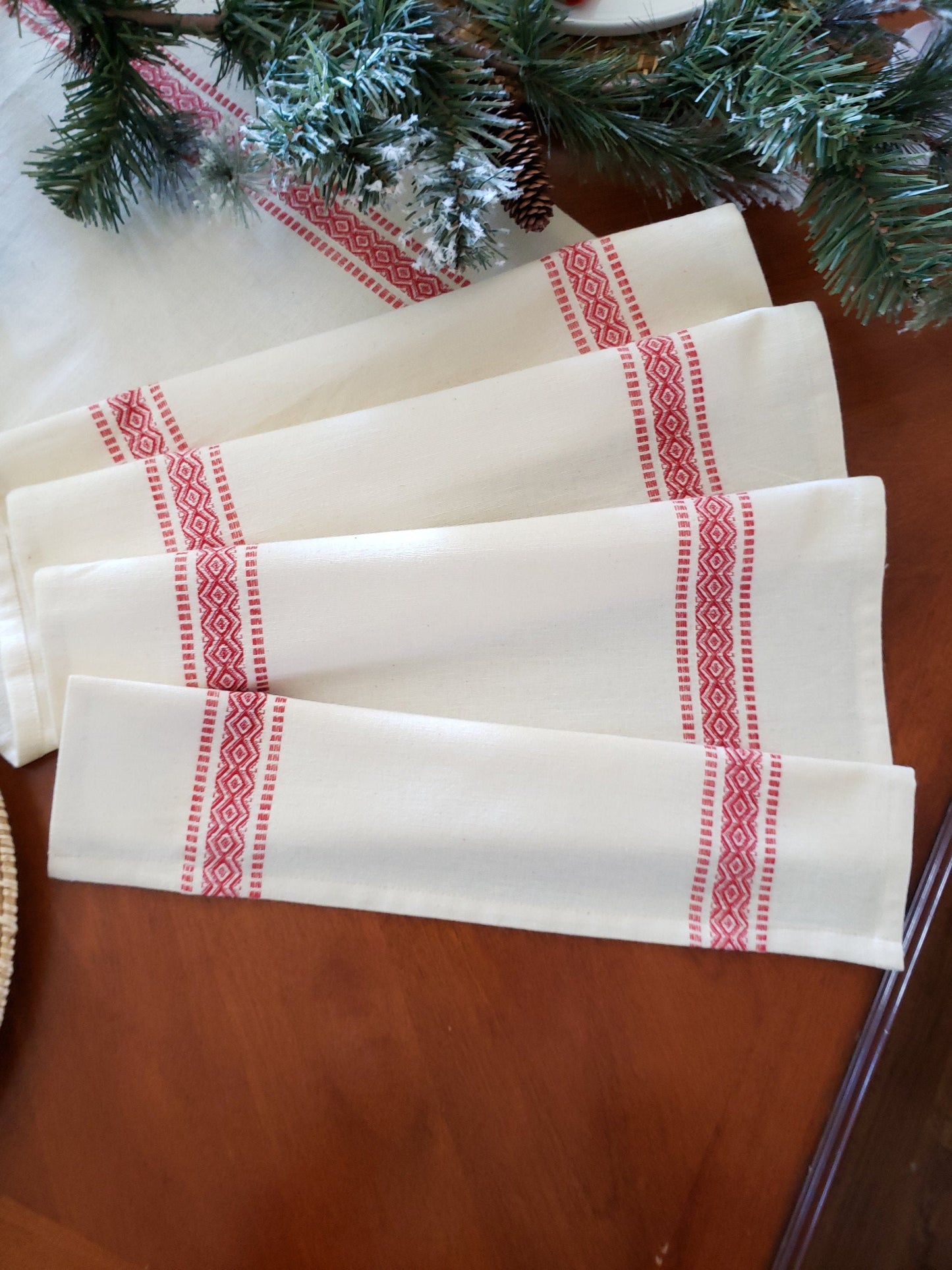 Ivory Scandinavian Christmas  Table Runner