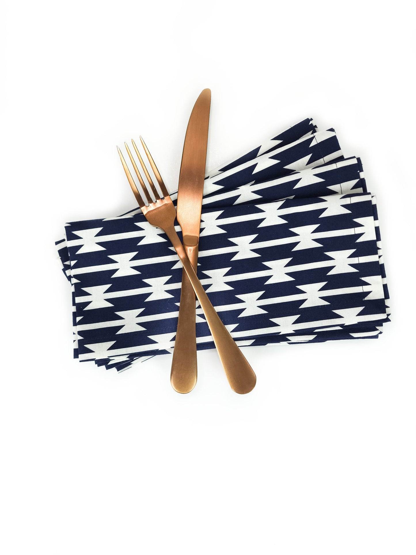 Navy Southwestern Cloth Napkins, Set of 4