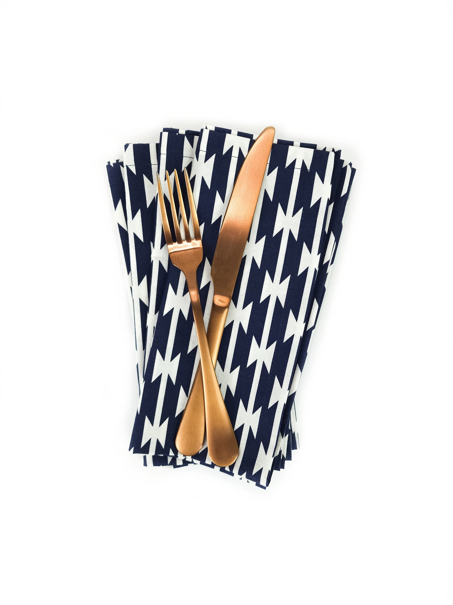 Navy Southwestern Cloth Napkins, Set of 4