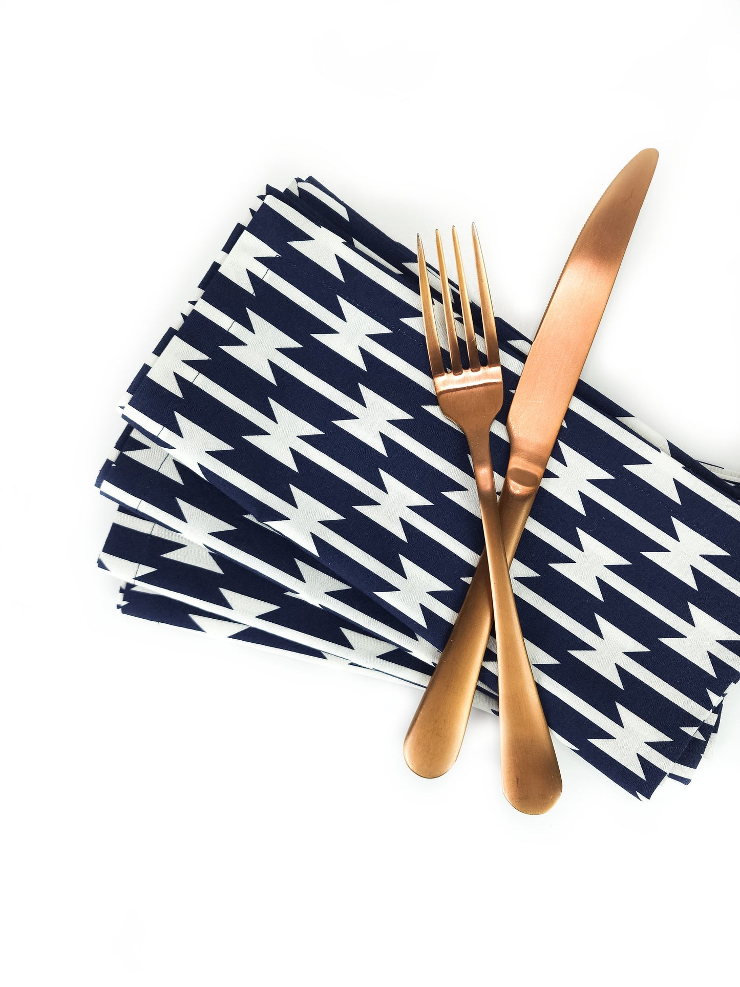 Navy Southwestern Cloth Napkins, Set of 4