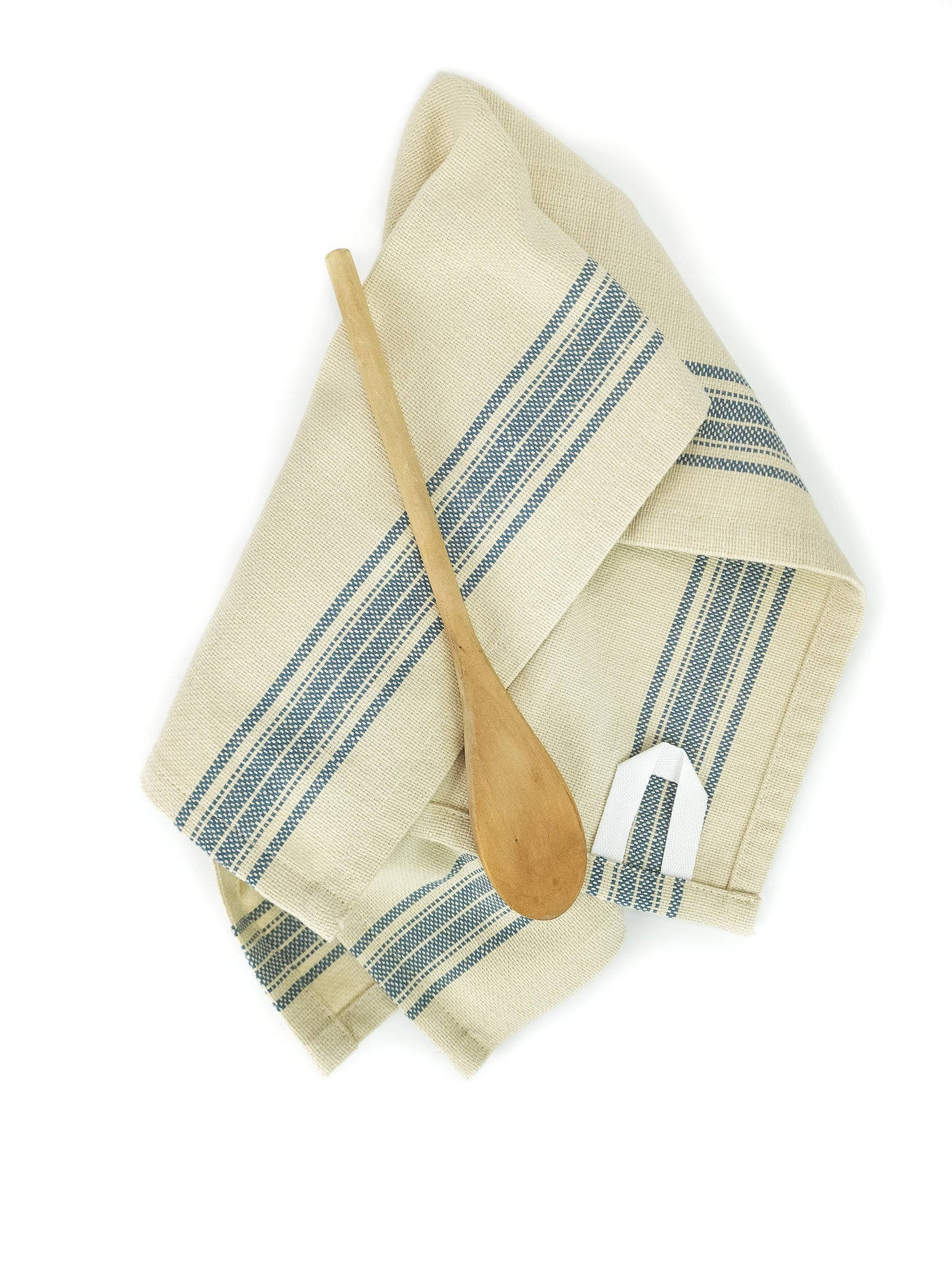 Blue Striped Towel, Light Blue Grain Sack Towel
