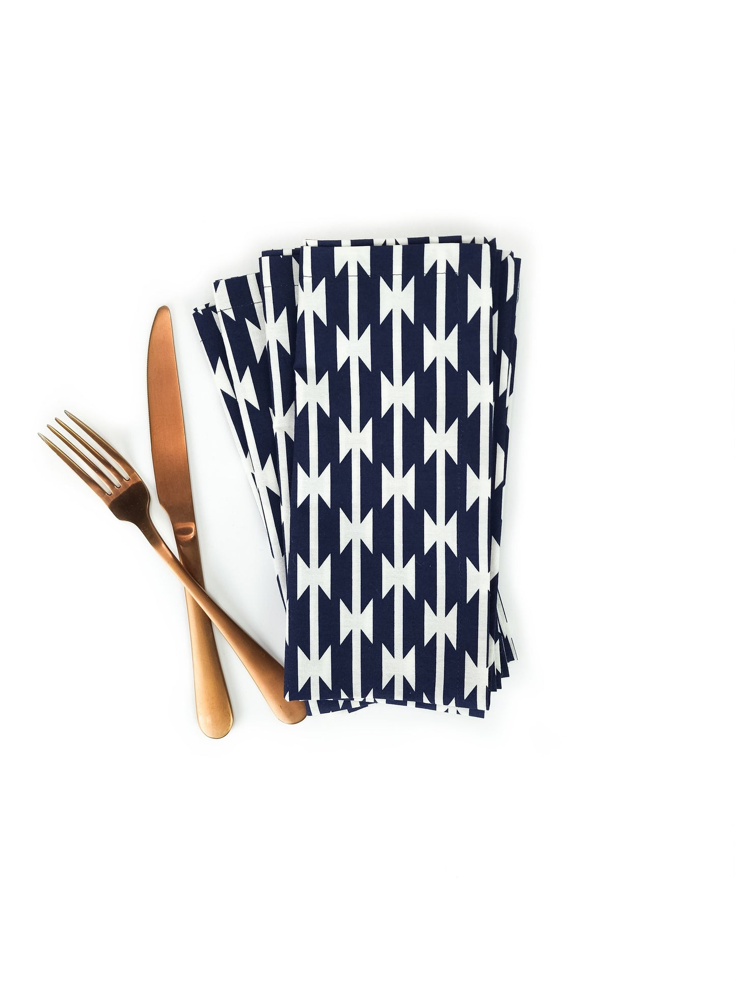 Navy Southwestern Cloth Napkins, Set of 4