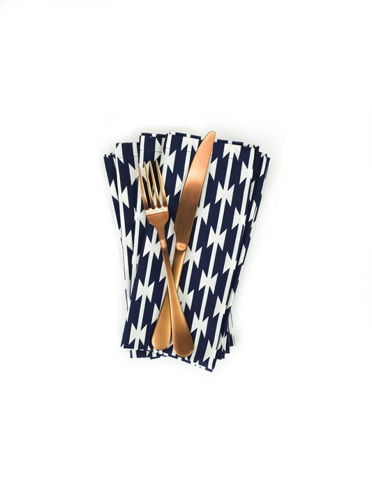 Navy Southwestern Cloth Napkins, Set of 4