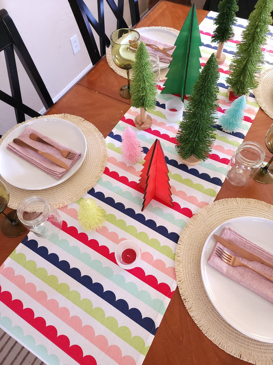 Colorful Scalloped Table Runner