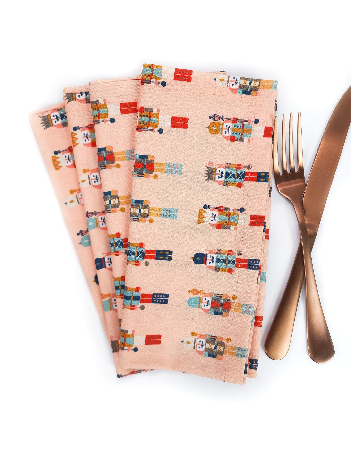 Pink Nutcracker Christmas Napkins