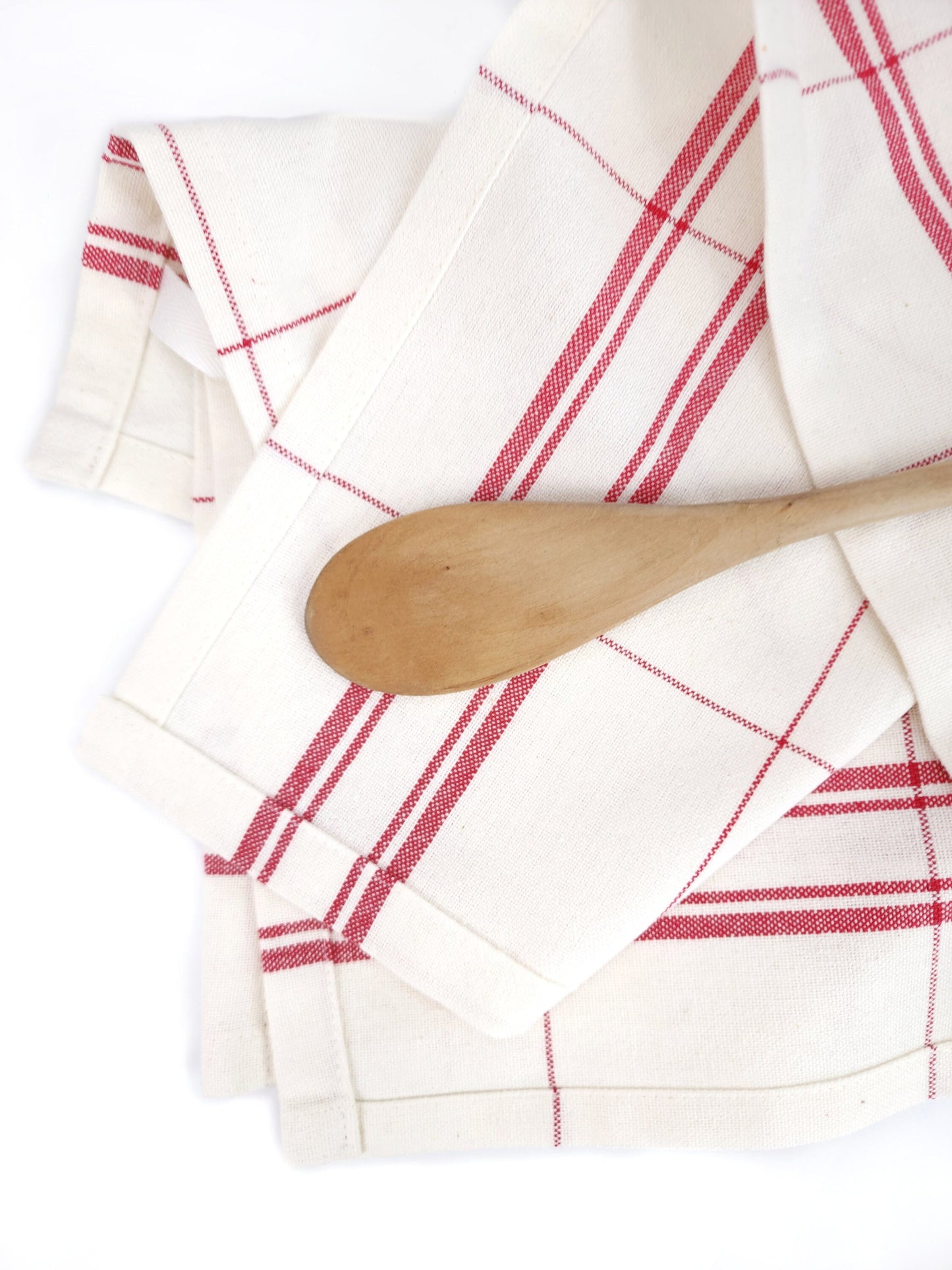 Ivory & Red Plaid Towel