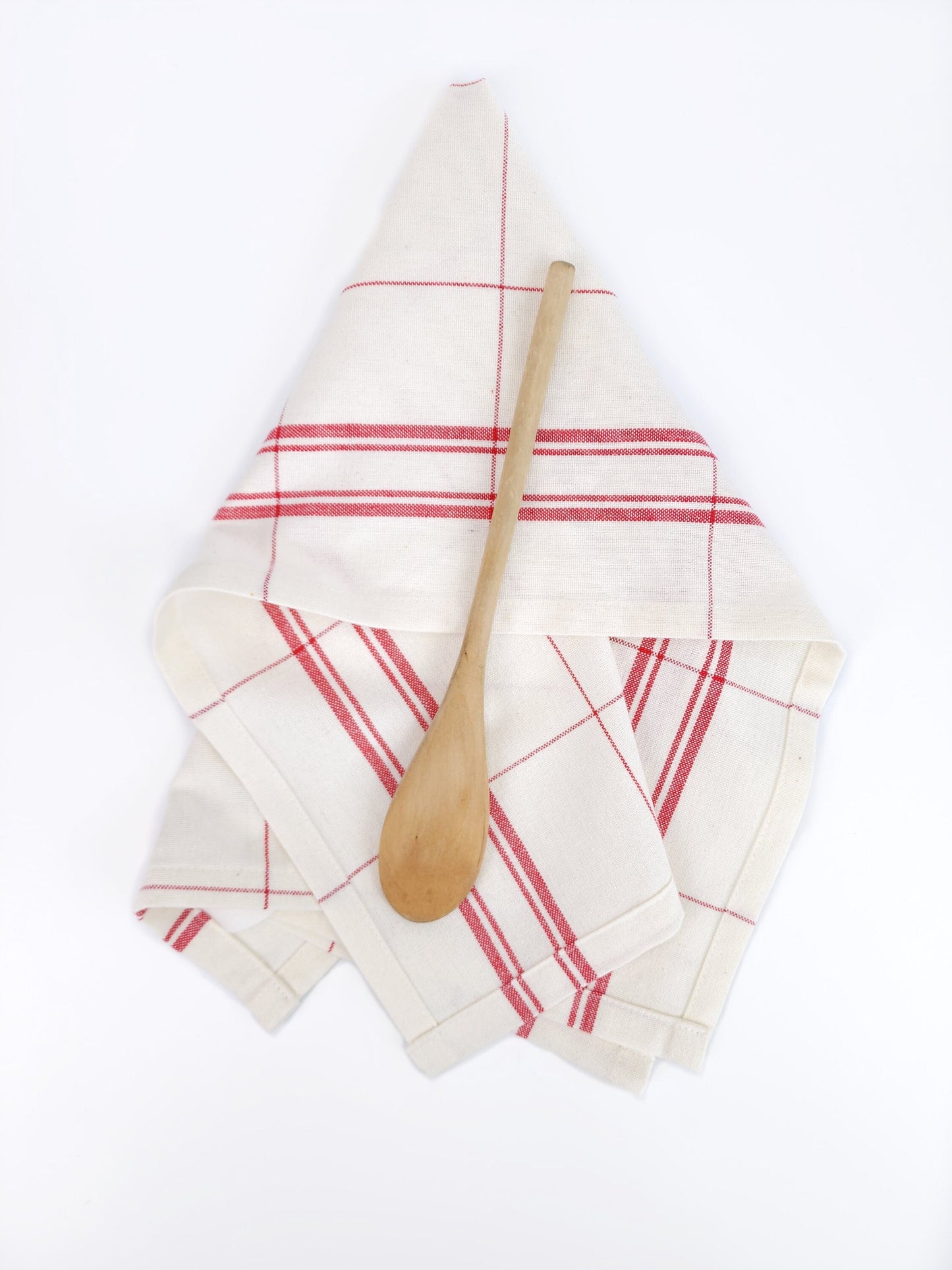 Ivory & Red Plaid Towel