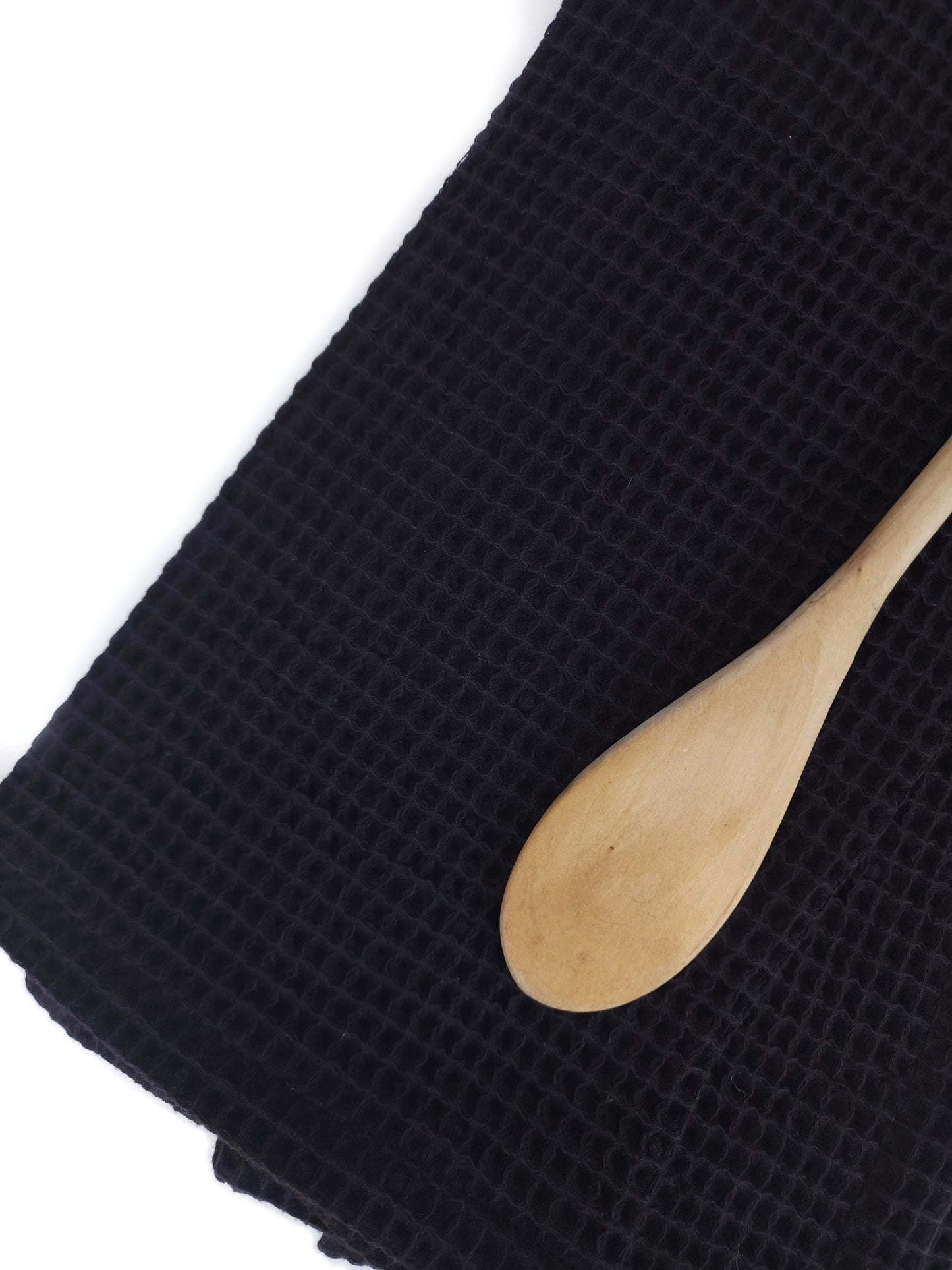 Black Organic 100%  Cotton Waffle Kitchen Towel Dishcloth