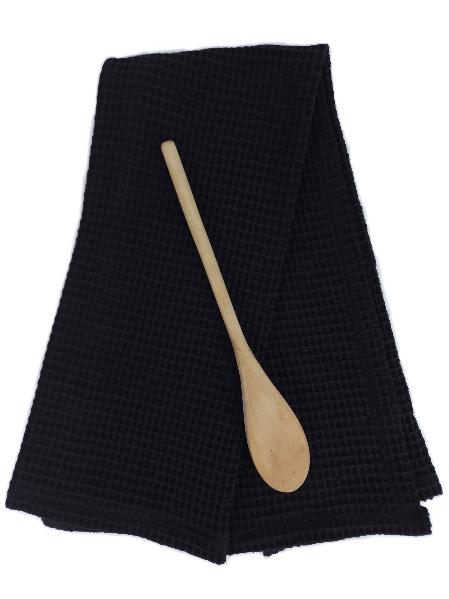 Black Organic 100%  Cotton Waffle Kitchen Towel Dishcloth