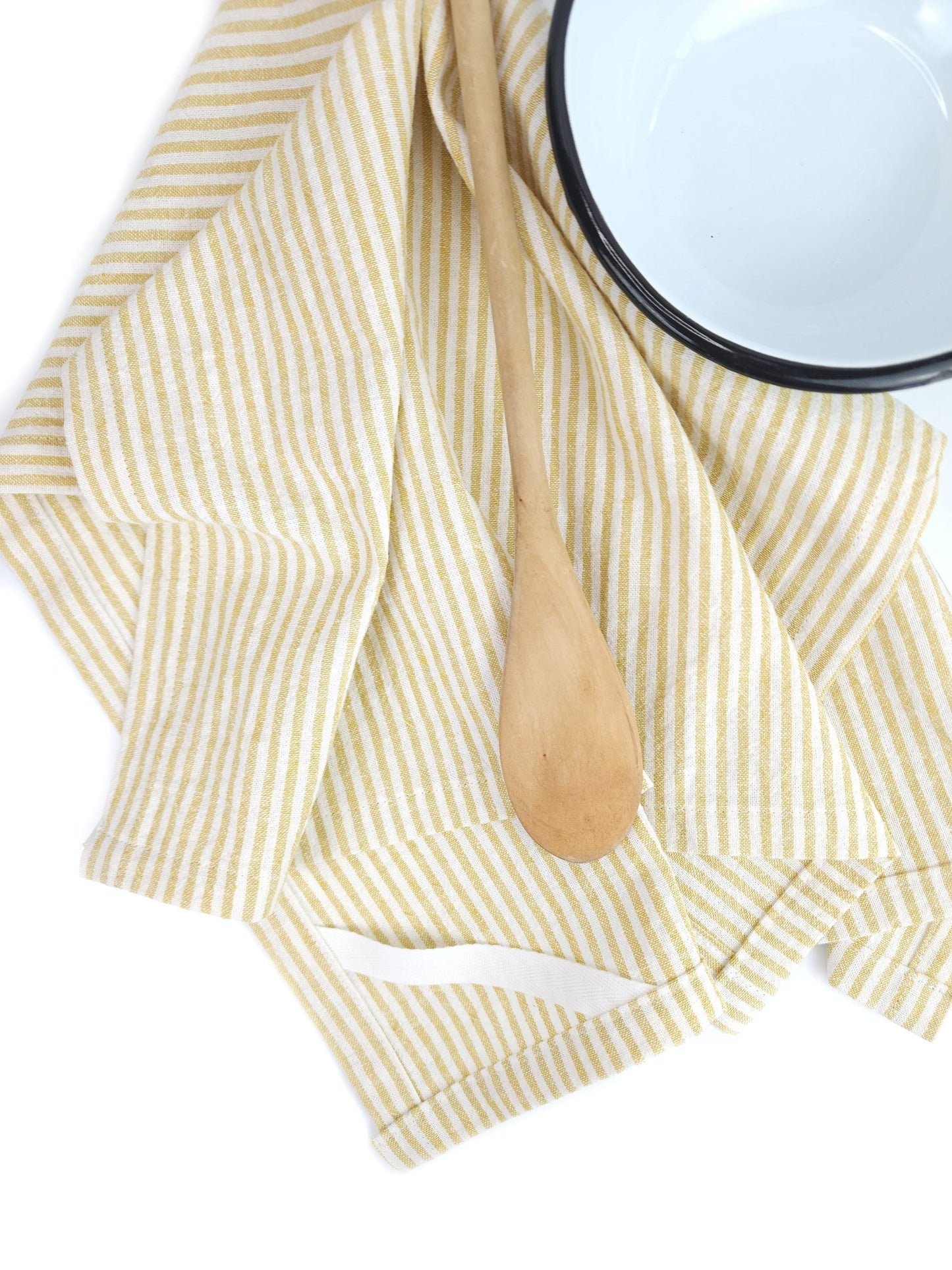 Yellow Striped Linen Towel