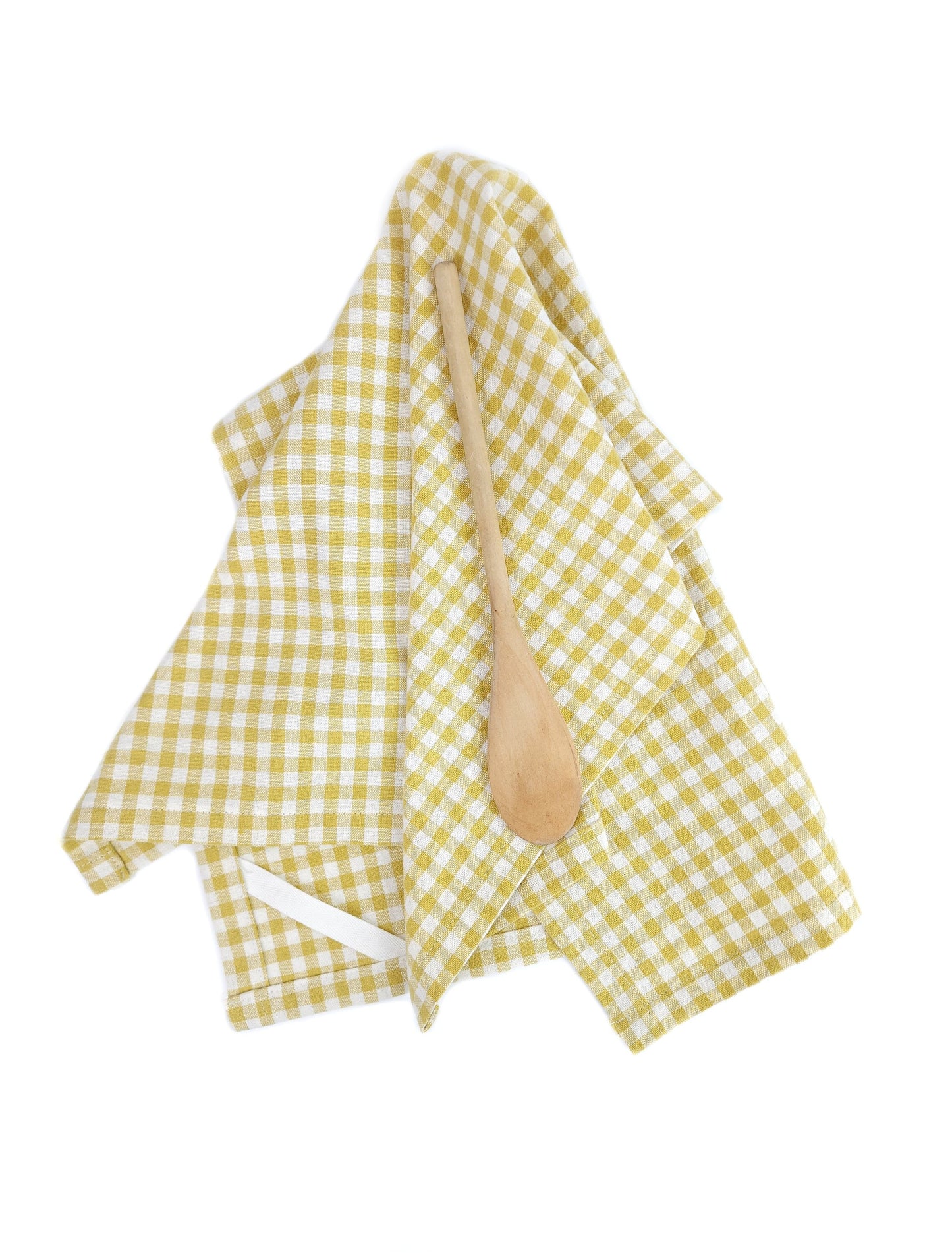 Yellow Gingham Linen Towel