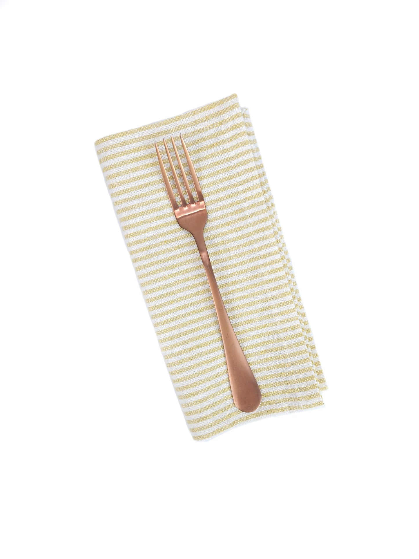 Yellow Striped Linen Napkins