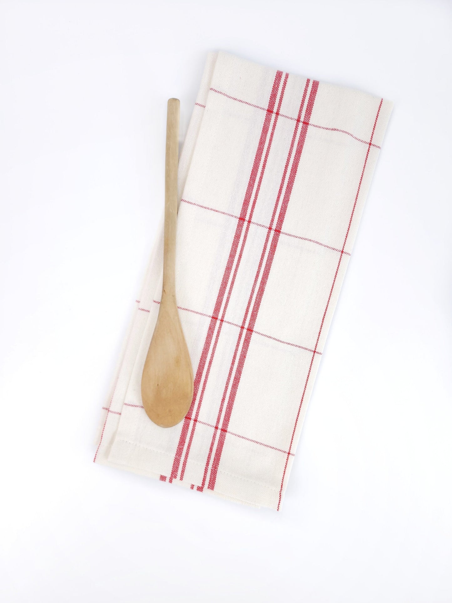 Ivory & Red Plaid Towel