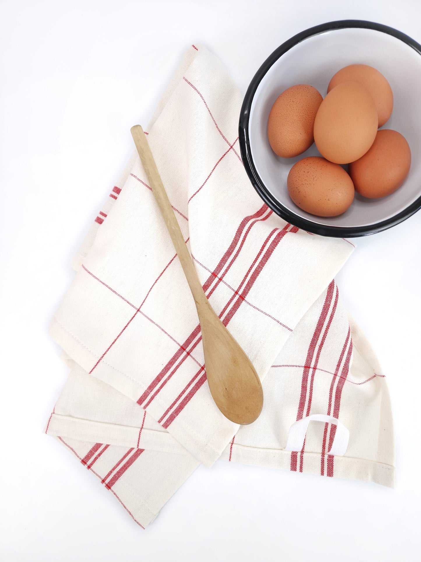 Ivory & Red Plaid Towel