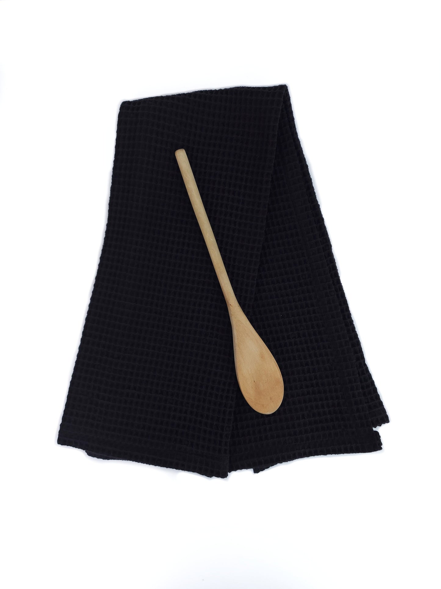 Black Organic 100%  Cotton Waffle Kitchen Towel Dishcloth