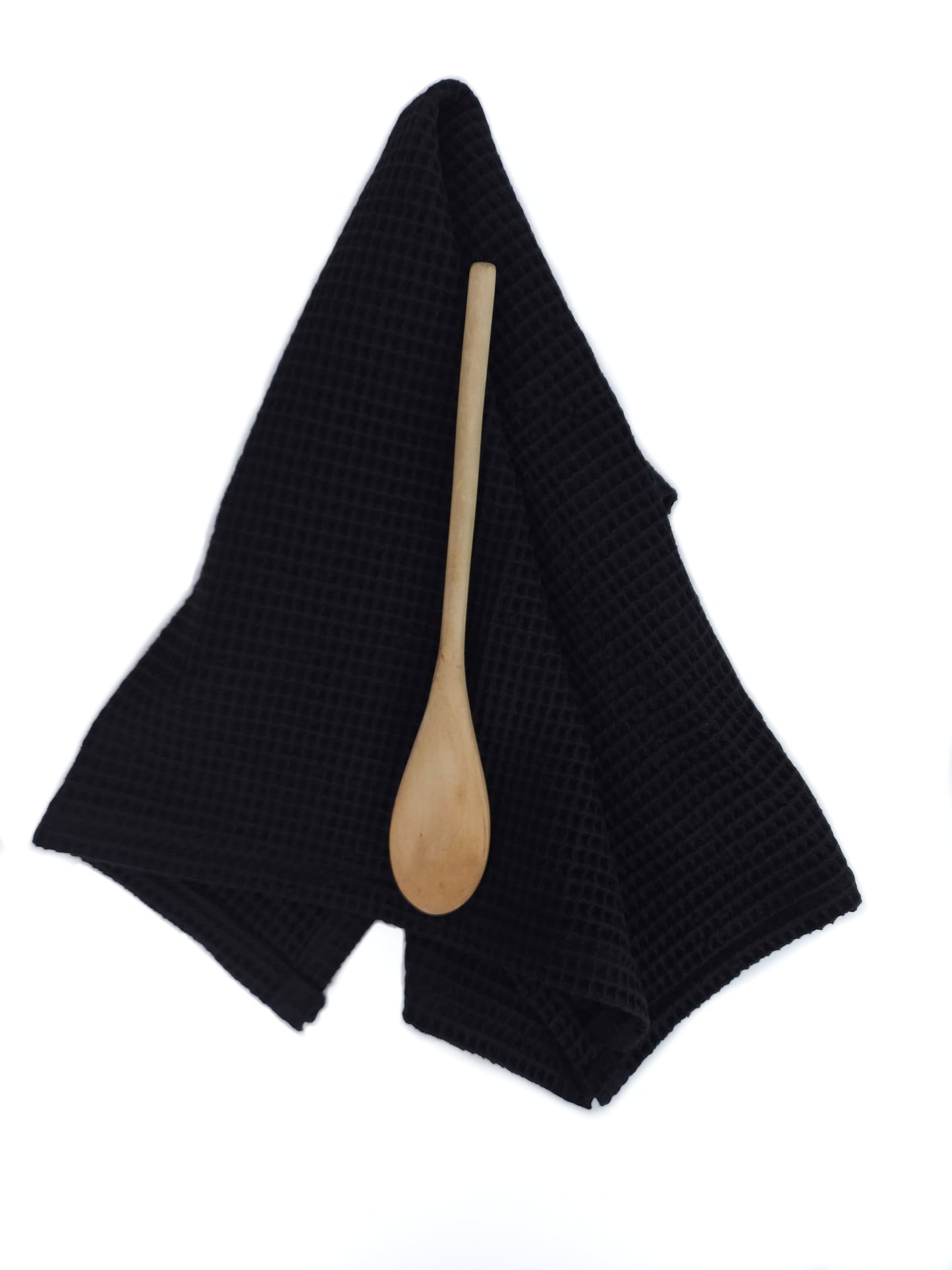 Black Organic 100%  Cotton Waffle Kitchen Towel Dishcloth