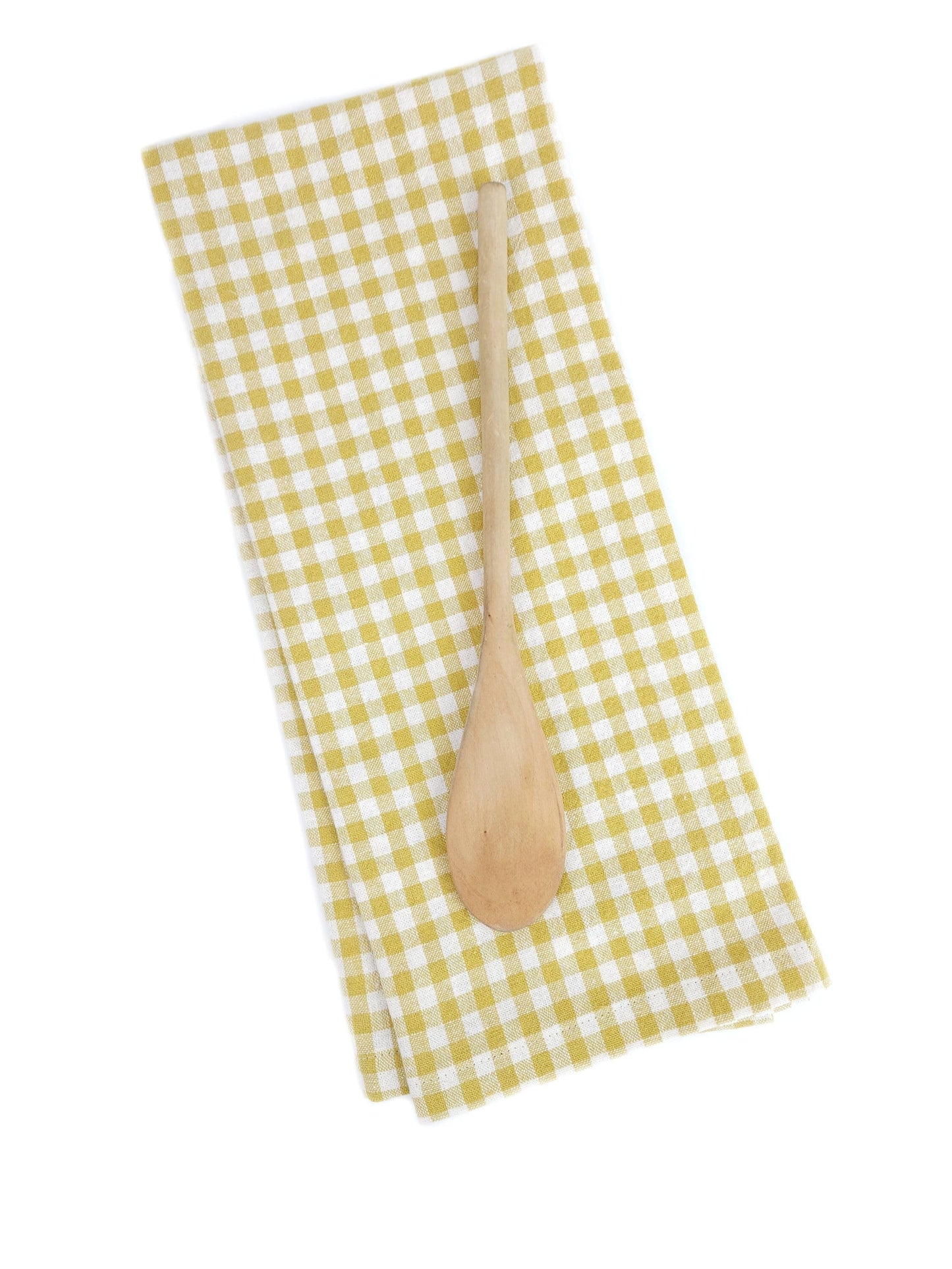Yellow Gingham Linen Towel