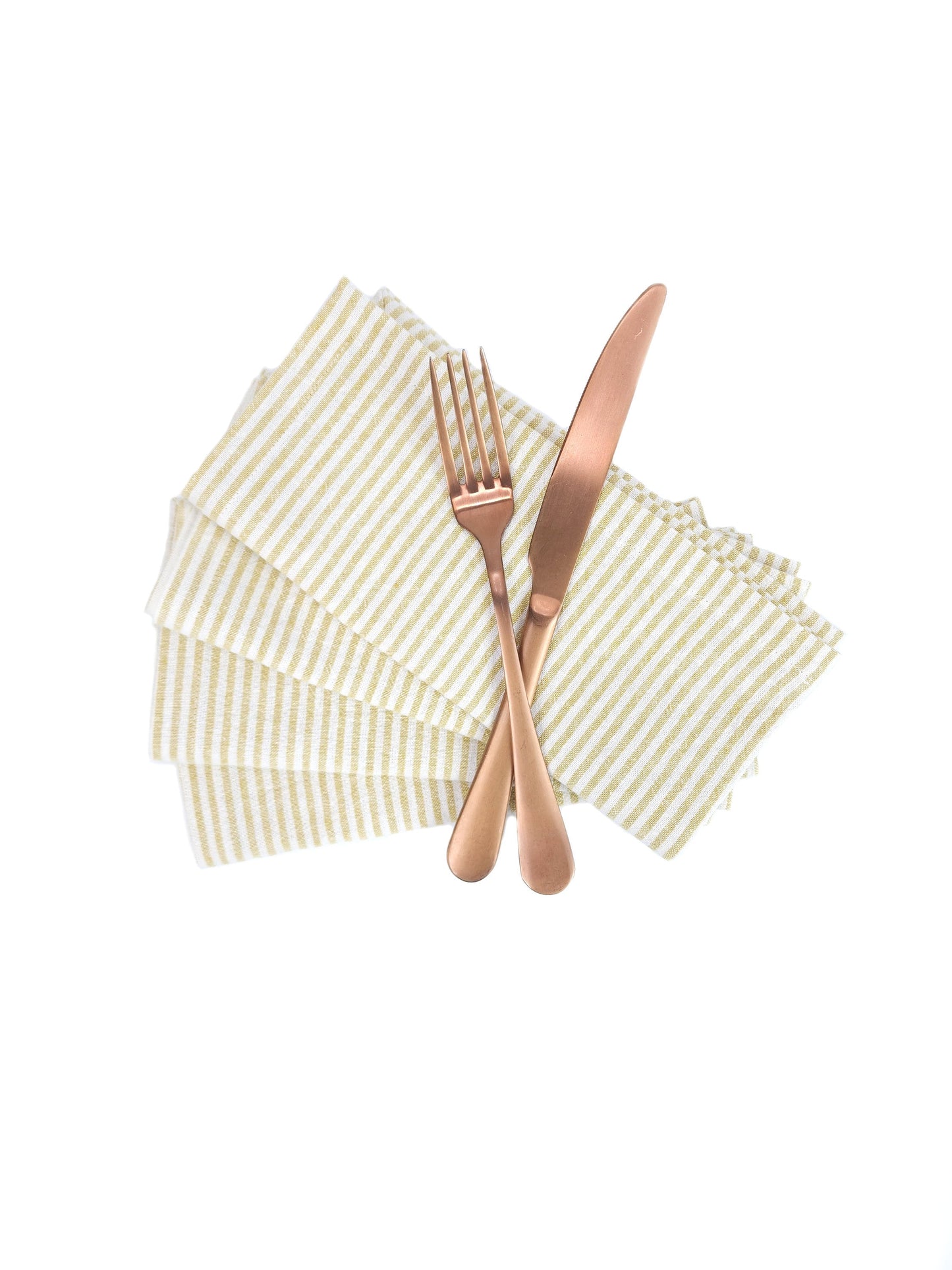 Yellow Striped Linen Napkins